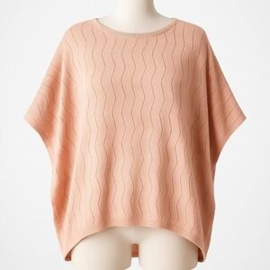Smartwool Pointelle Wool Relaxed Sweater Size S Pink Dolman Sleeve Twee Poncho
